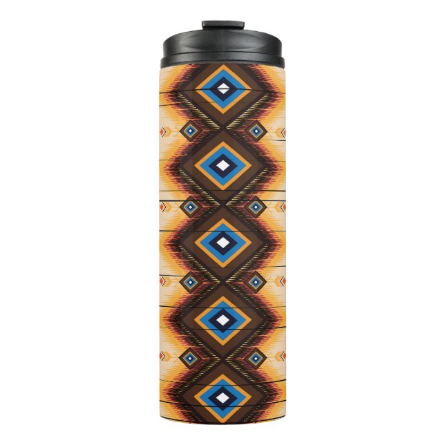 Termo Geométrico étnico: diseño de patrones abstractos. (Anverso)