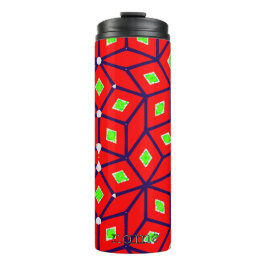 Termo Geométrico festivo rojo y verde