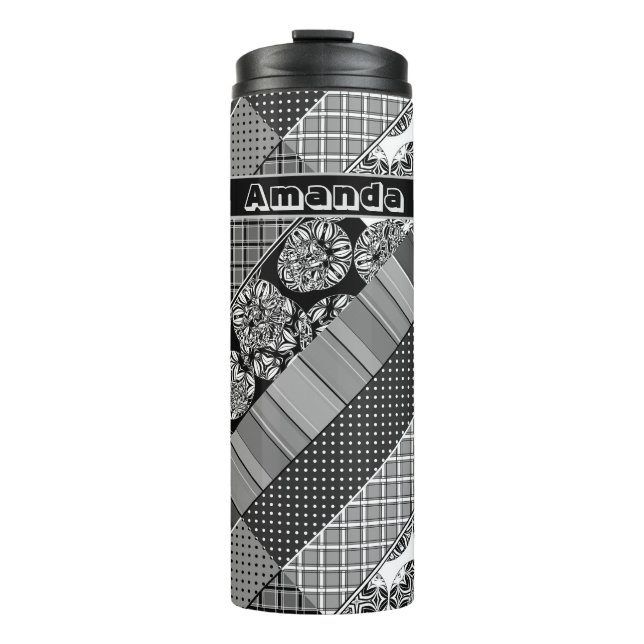 Termo Geométrico ,Patrón , blanco y negro (Anverso)