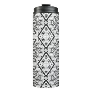 Termo Geométrico ,patrón , negro y blanco