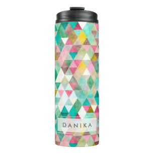 Termo Geométrico/Triángulos de color de agua de pixDezin