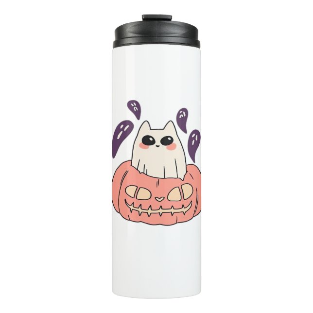 Termo Ghost Kitty en una calabaza clásica camiseta (Anverso)