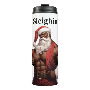 Termo Gimnasio de musculatura de Santa Claus afroamerica