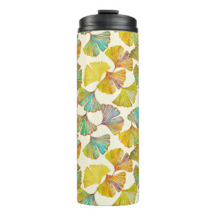 Termo Gingko Leaves: Arte Resumen de Flores