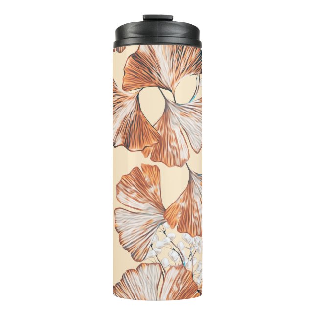 Termo Gingko with fruits seamless pattern. Watercolor fl (Anverso)