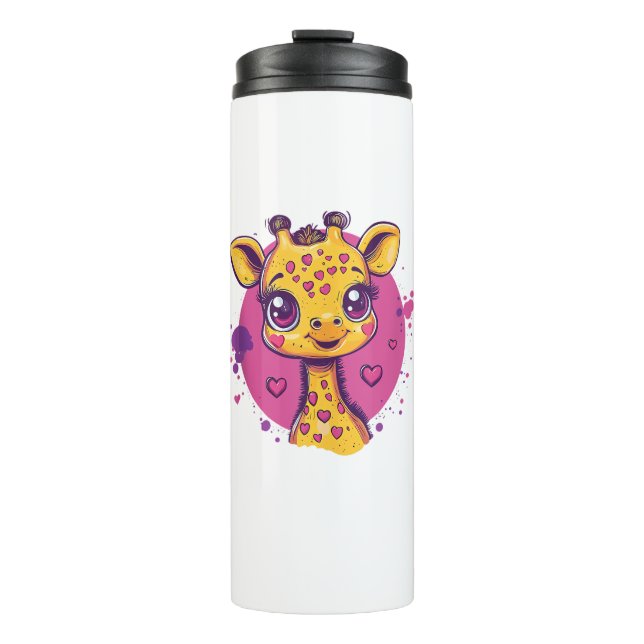 Termo Girafa Adorable Con Amor Personalizado Del Corazón (Anverso)