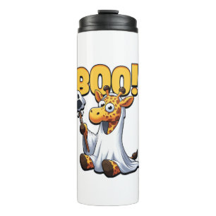 Termo Girafa de fantasma de Boo Giraffe Halloween _1