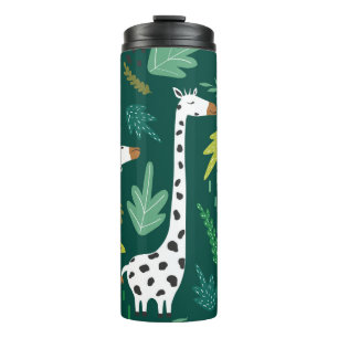 Termo Girafas coloridas: Patrón animal decorativo.