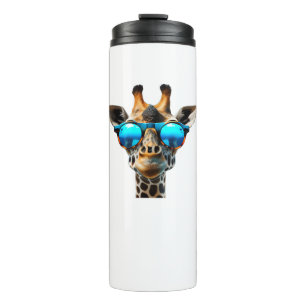 Termo Giraffe graciosa sonriente con gafas de sol