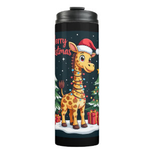 Termo Giraffe Merry Árbol de Navidad iluminando Santa Gi