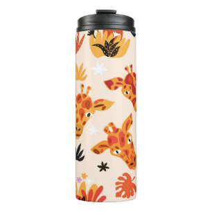Termo Giraffe personalizado: Patrón Floral Savanna
