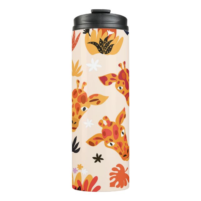 Termo Giraffe personalizado: Patrón Floral Savanna (Anverso)