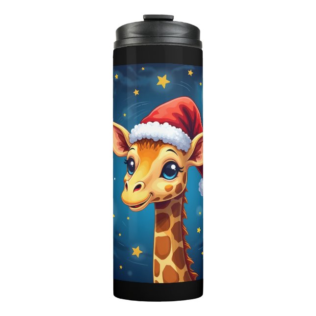 Termo Giraffe Santa Hat Starry Night Holiday L (Anverso)