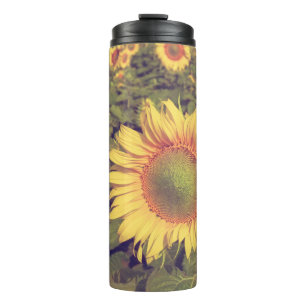 Termo Girasol con efecto filtro estilo retro vintage