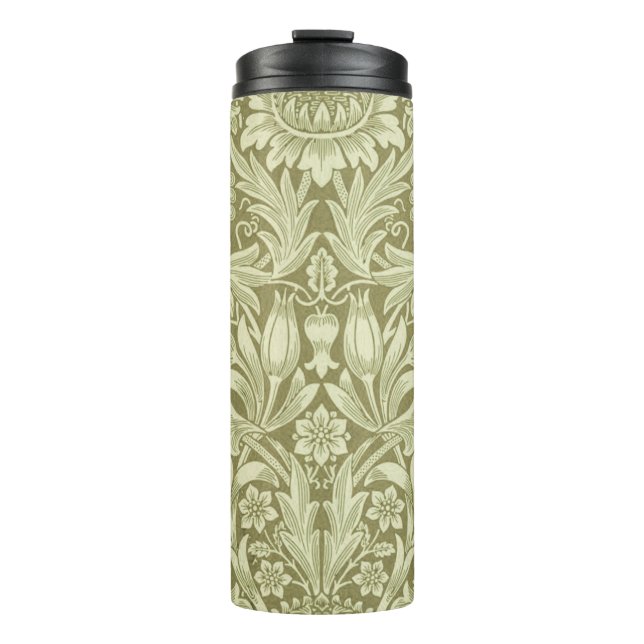 Termo Girasol William Morris Vintage Damask Oliva (Anverso)