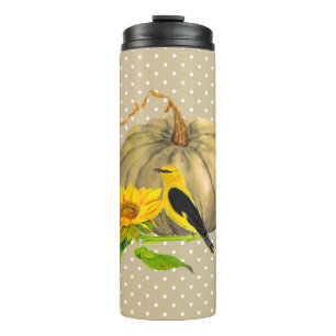 Termo Girasol y finca de la calabaza otoñal