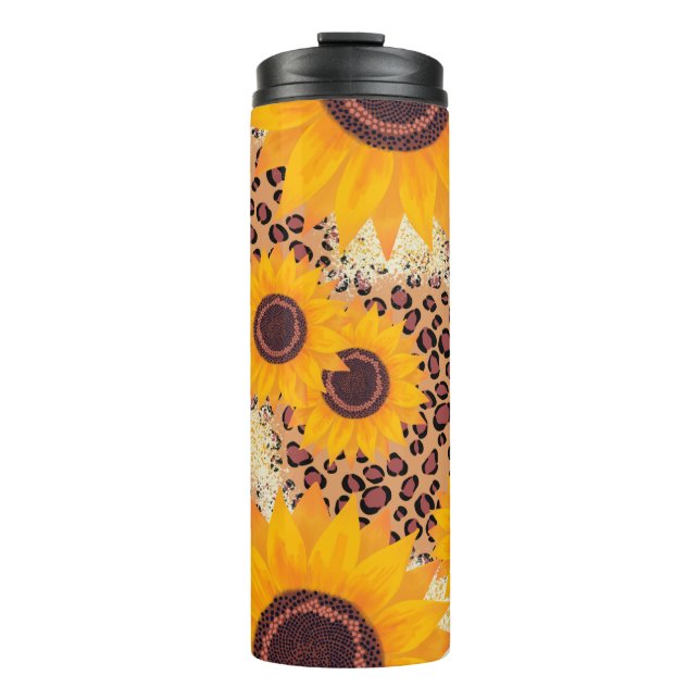 Termo Girasol y patrón de leopardo (Anverso)