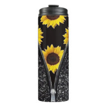 Girasoles con Purpurina negro en diseño de cremall