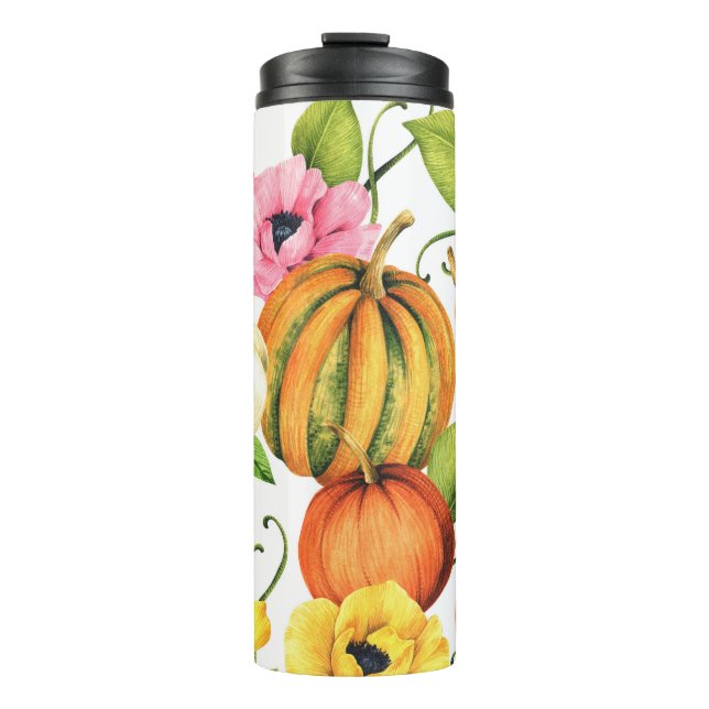 Termo Girasoles de calabazas: diseño de patrones de acua (Anverso)