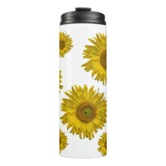 Termo Girasoles dispersos de amarillo