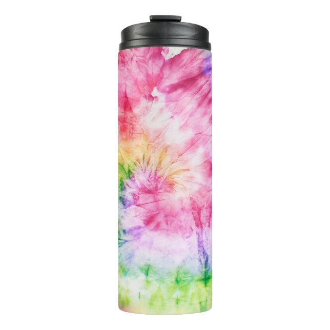 Termo Giros de verano: Patrón de tinta-tinte Pastel (Anverso)