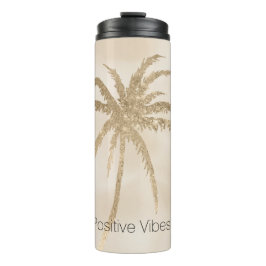 Termo Glam Gold Tropical Palm Tree Ombre