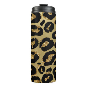 Termo *~* Glam LEOPARD GOLD Purpurina Thermal Tumbler