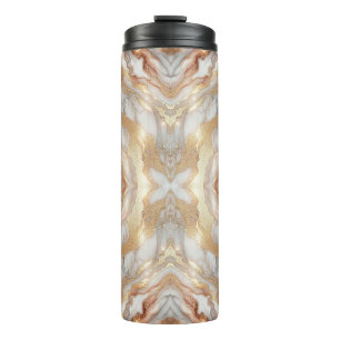 Termo Glam Rosa Dorado Lujoso Marmol Mariposa Tendente