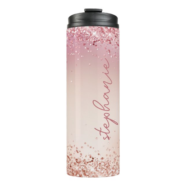 Termo Glitter Rosa Sonrojo Personalizado  (Anverso)