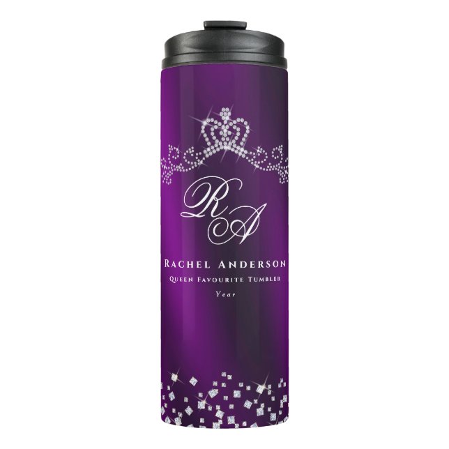Termo Glittering Crown Monograma Magenta (Anverso)