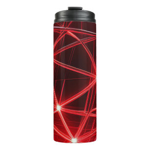 Termo Globe De Vidrio Rojo En Pedestal Con Línea Interse