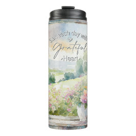 Termo Glorioso acuarela floral ventana