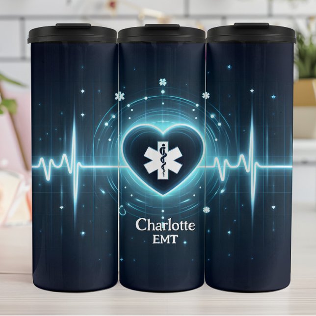 Termo Glowing EMT Heartbeat Symbol Design (Subido por el creador)