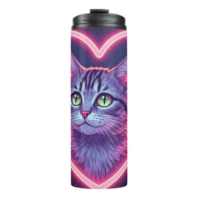 Termo Glowing Kitty Love Art | Romantic Pet Lover Gift (Anverso)