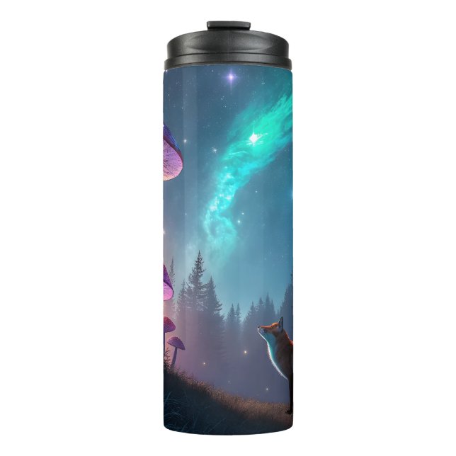 Termo Glowing Mushroom Forest Fox Fantasy Art (Anverso)