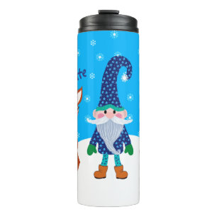 Termo Gnome de Navidades personalizados de Cute Deer Fox