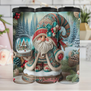 Termo Gnome de vacaciones con Holly Berries
