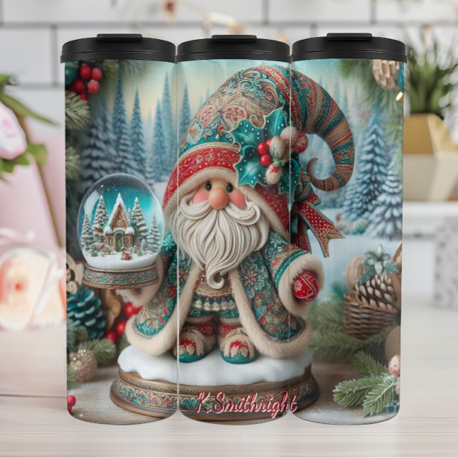 Termo Gnome de vacaciones con Holly Berries (Subido por el creador)