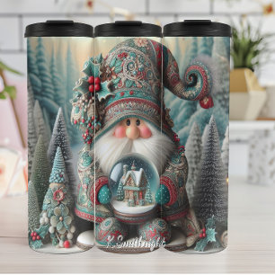 Termo Gnome navidad con glóbulo de nieve