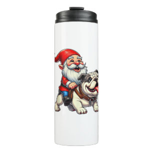 Termo Gnome Riding Navidades de Bulldog inglés Xmas Boys