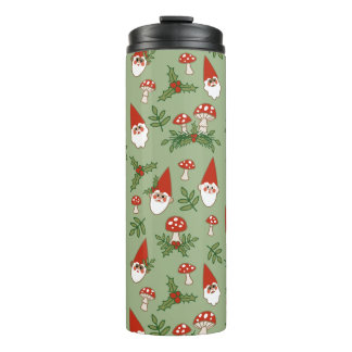Termo Gnomes and Mushrooms on Celadon Thermal Tumbler