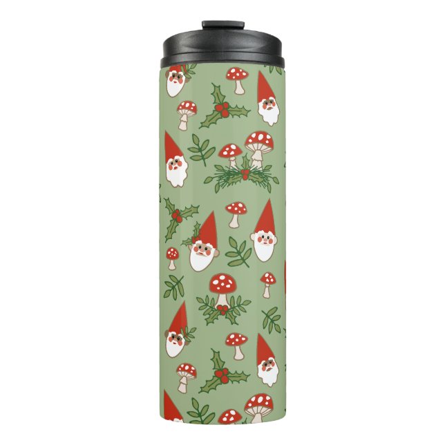Termo Gnomes and Mushrooms on Celadon Thermal Tumbler (Anverso)