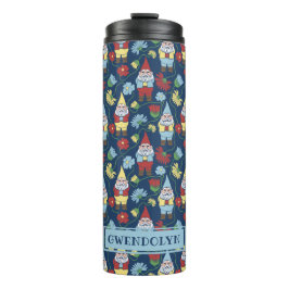 Termo Gnomes de jardín y flores personalizadas