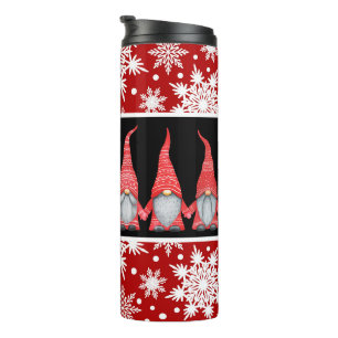 Termo Gnomis de Caroling de Snowflake Rojo Vintage