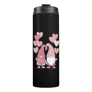 Termo Gnomos de corazones de cuadros de Búfalo rosa Día 