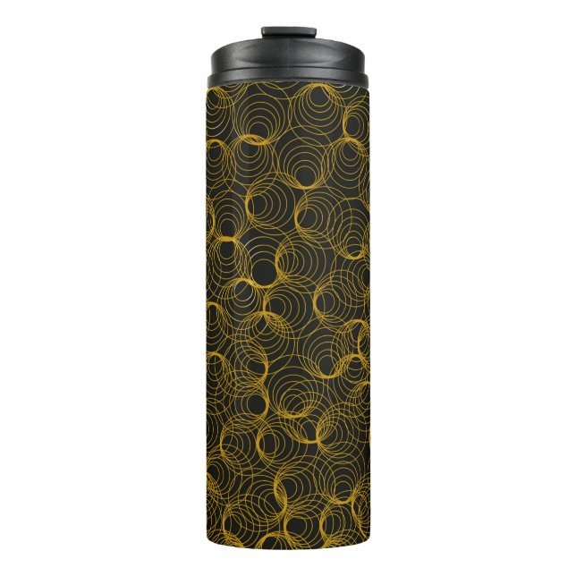 Termo golden geometric pattern on a black background. Vi (Anverso)
