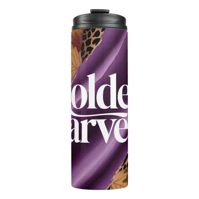Termo Golden Harvest Luxury Purple Silk Autumn Design (Anverso)