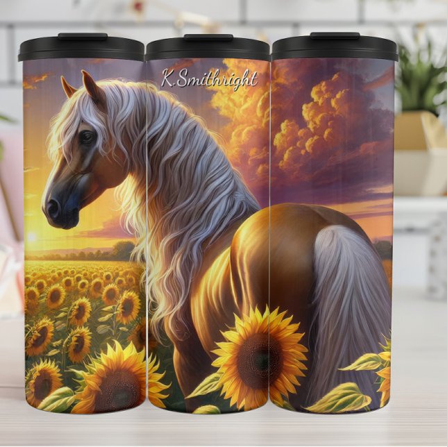 Termo Golden Horse Sunflower Sunset Field (Subido por el creador)
