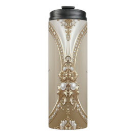 Termo Golden Ornate Frame with Pearls Thermal Tumbler