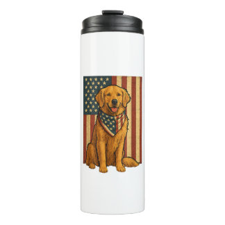 Termo Golden Retriever Bandera Americana